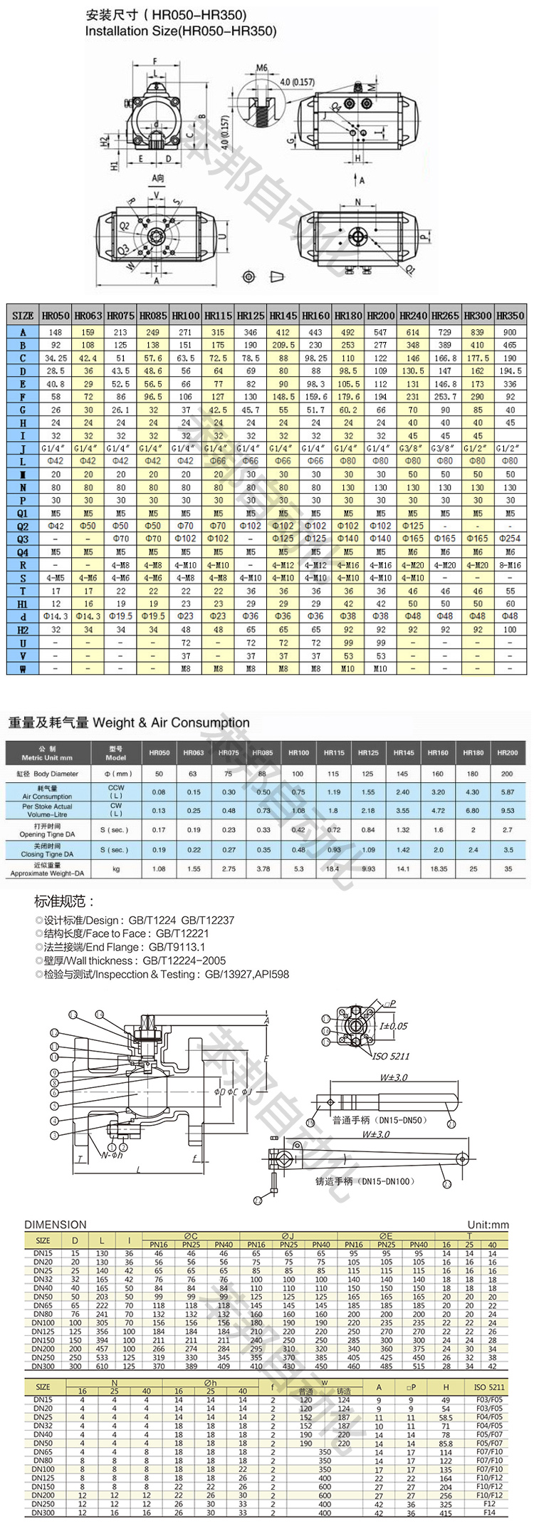 气动高温法兰球阀尺寸图