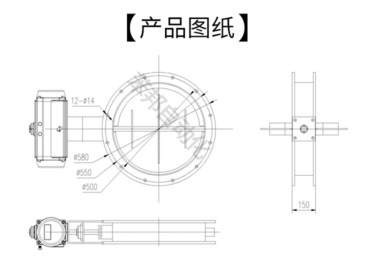 气动高温风阀图纸
