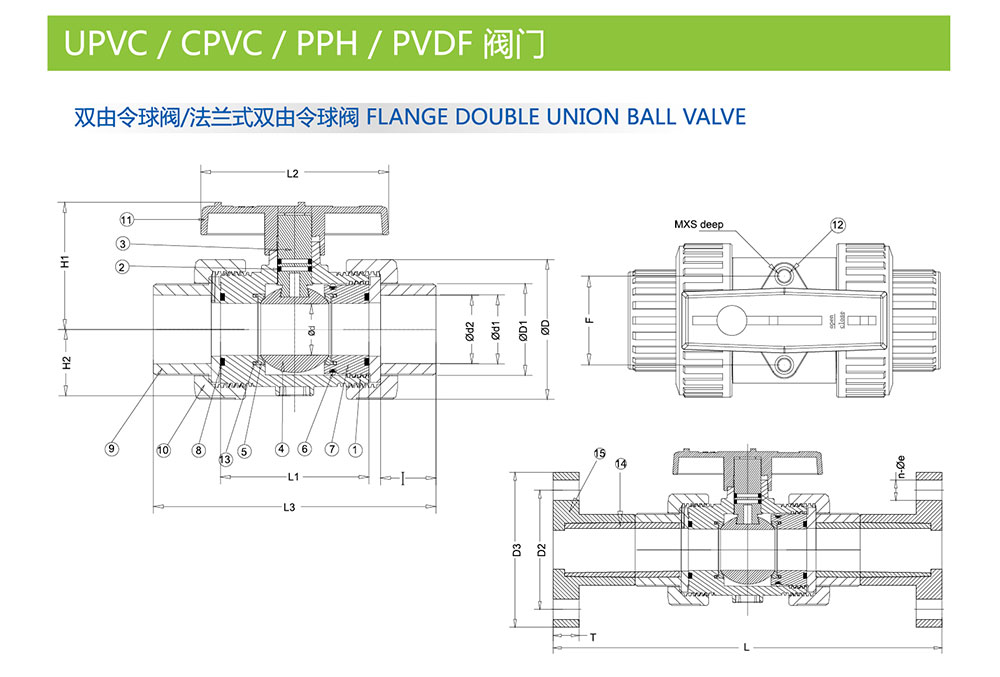 PVC球阀结构图